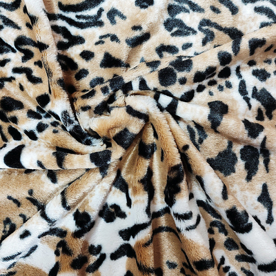 PV Stof van de het Bontpluche van Vachtfaux voor de Gedrukte de Stofferingsluipaard van Schoenenkledingstukken