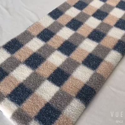 200gsm de plaid Gedrukte Sherpa Gevoerde Polyester van de Vachtstof 100%
