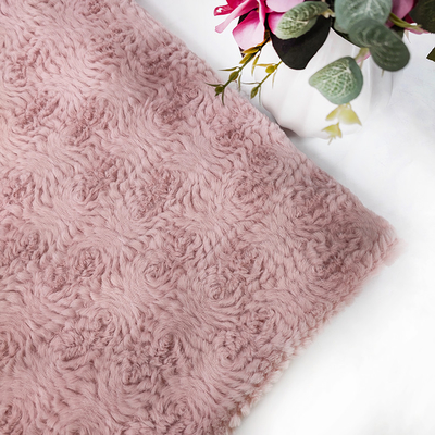 De roze het Bontstof van Polyesterfaux breide ' 58/60 voor het Konijn van de Kledingsbloem