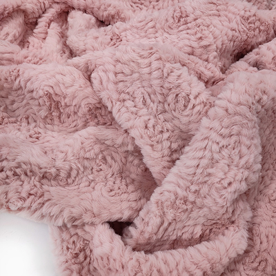 De roze het Bontstof van Polyesterfaux breide ' 58/60 voor het Konijn van de Kledingsbloem