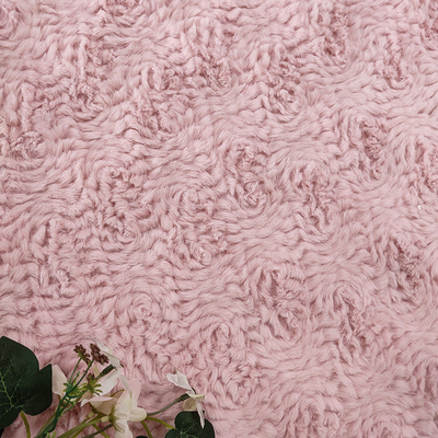 De roze het Bontstof van Polyesterfaux breide ' 58/60 voor het Konijn van de Kledingsbloem