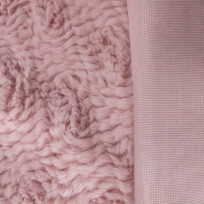 De roze het Bontstof van Polyesterfaux breide ' 58/60 voor het Konijn van de Kledingsbloem