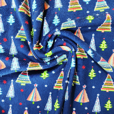 De kerstboom Gedrukte Dubbele Zijpolyester van Coral Flannel Fleece Fabric Warmly