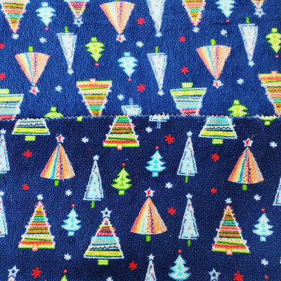 De kerstboom Gedrukte Dubbele Zijpolyester van Coral Flannel Fleece Fabric Warmly