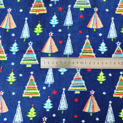 De kerstboom Gedrukte Dubbele Zijpolyester van Coral Flannel Fleece Fabric Warmly