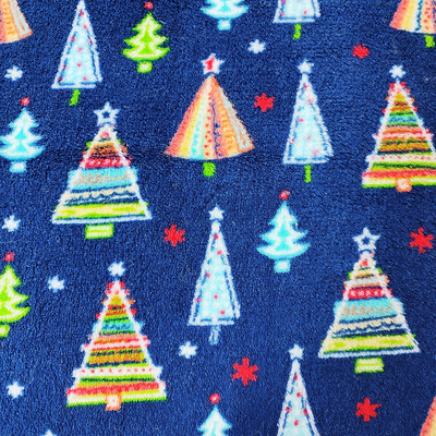 De kerstboom Gedrukte Dubbele Zijpolyester van Coral Flannel Fleece Fabric Warmly