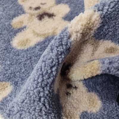 Teddy Bear Sherpa Fleece Fabric 330 Gsm 100% Polyester draagt Gedrukt