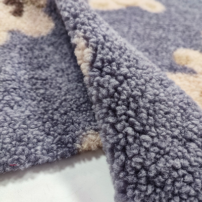 Teddy Bear Sherpa Fleece Fabric 330 Gsm 100% Polyester draagt Gedrukt