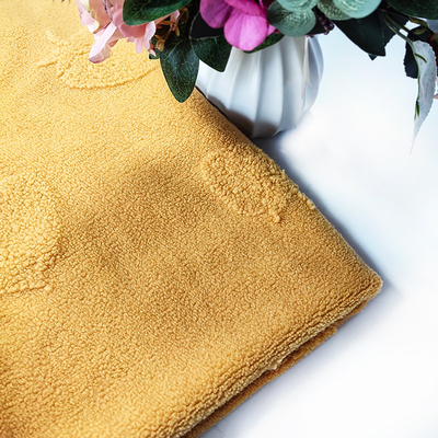Afwijking Gebreide Sherpa-de Polyester Gele Jacquard van de Vachtstof 100% voor Kledingstuk