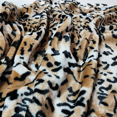 PV Stof van de het Bontpluche van Vachtfaux voor de Gedrukte de Stofferingsluipaard van Schoenenkledingstukken