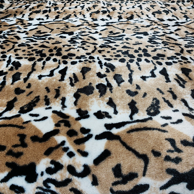 PV Stof van de het Bontpluche van Vachtfaux voor de Gedrukte de Stofferingsluipaard van Schoenenkledingstukken