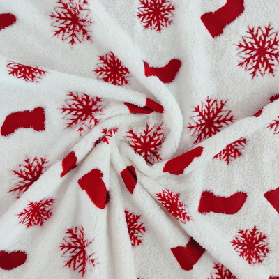 Het Flanelstof van de afwijkingspolyester met Rode Folie 270GSM voor Kerstmiskledingstuk dat met een laag wordt bedekt