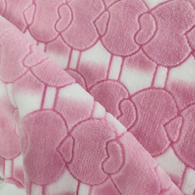 Van de het Flanelvacht van de brandwond uit Polyester de Stof 300GSM voor Deken met Douanepatroon
