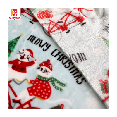 Gedrukte de Vachtstof 300gsm van het Kerstmisflanel voor Stoffering Toy Blankets