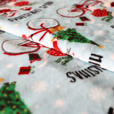 Gedrukte de Vachtstof 300gsm van het Kerstmisflanel voor Stoffering Toy Blankets