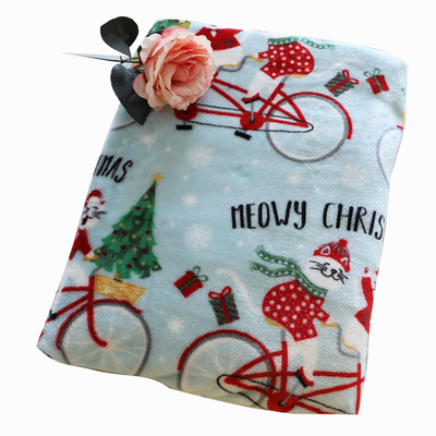 Gedrukte de Vachtstof 300gsm van het Kerstmisflanel voor Stoffering Toy Blankets