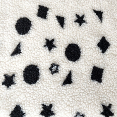 Zwart-wit die Sherpa-de Jacquardgaren van de Vachtstof voor Backoack-Vloer Mats Pillow wordt geverft