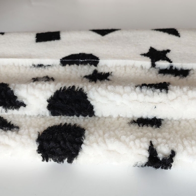 Zwart-wit die Sherpa-de Jacquardgaren van de Vachtstof voor Backoack-Vloer Mats Pillow wordt geverft