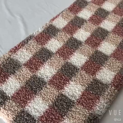 Plaid Gedrukte Sherpa-Vachtstof 300gsm voor de Handtas van Stofferingshometextile
