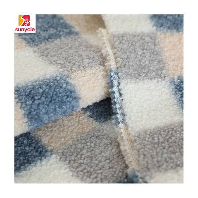 200gsm de plaid Gedrukte Sherpa Gevoerde Polyester van de Vachtstof 100%