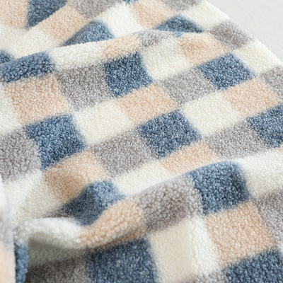 200gsm de plaid Gedrukte Sherpa Gevoerde Polyester van de Vachtstof 100%