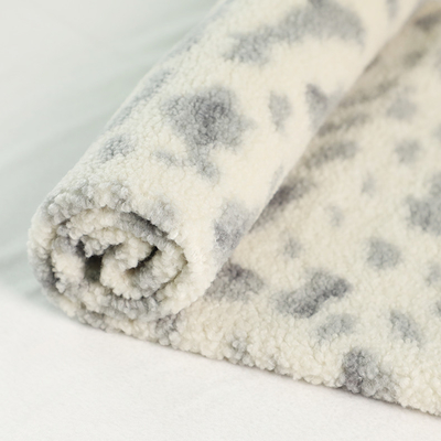 100% polyester Gedrukte Sherpa-Vachtstof 150D 288F 300gsm voor Zakkenstoel Pajams