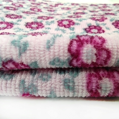 De bloem Gedrukte Polyester van de het Fluweelstof 310gsm 100% van het Jacquardfluweel