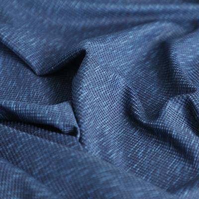 De blauwe Wafel Van kationen van de Stoffenspandex van Polyester Enige Jersey breit