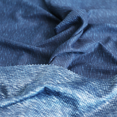 De blauwe Wafel Van kationen van de Stoffenspandex van Polyester Enige Jersey breit