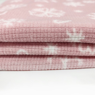 De zachte Jacquard drukte Roze Micro- Polaire Stof 160gsm
