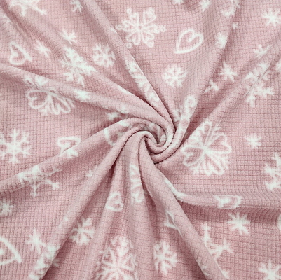 De zachte Jacquard drukte Roze Micro- Polaire Stof 160gsm