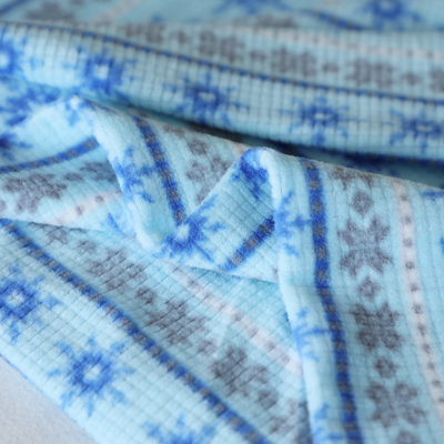 Micro- van het sneeuwvlokpatroon Vachtstof Één Kant Gedrukte Jacquard