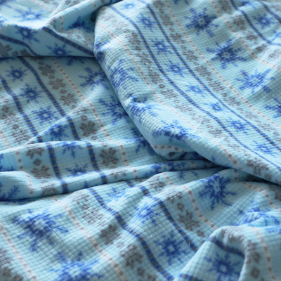 Micro- van het sneeuwvlokpatroon Vachtstof Één Kant Gedrukte Jacquard