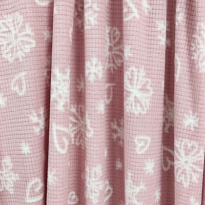 De zachte Jacquard drukte Roze Micro- Polaire Stof 160gsm