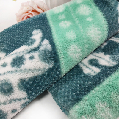 Het gedrukte Groene Valse Bont Materiële 330gsm 150D van de Konijnpluche